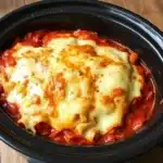 Crockpot lasagna with melted cheese