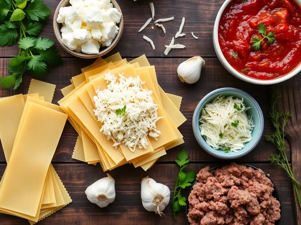 Ingredients for crockpot lasagna 