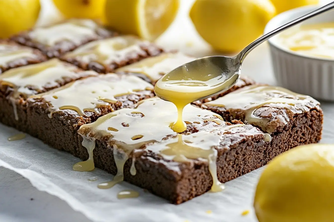 Adding The Lemon Glaze