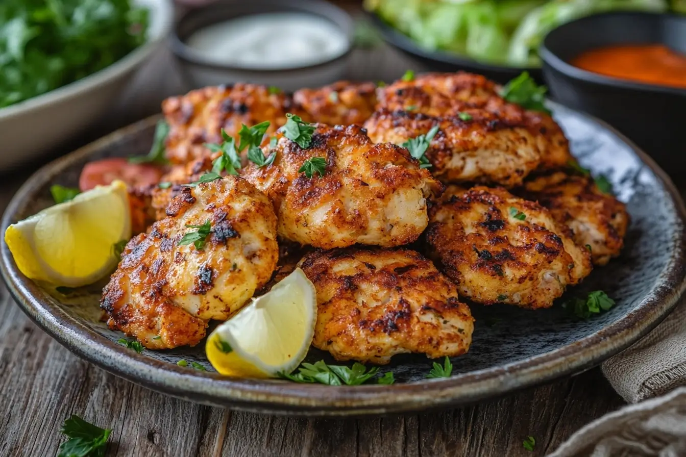 Crispy Air Fryer Chicken Cutlets With Fresh Garnish