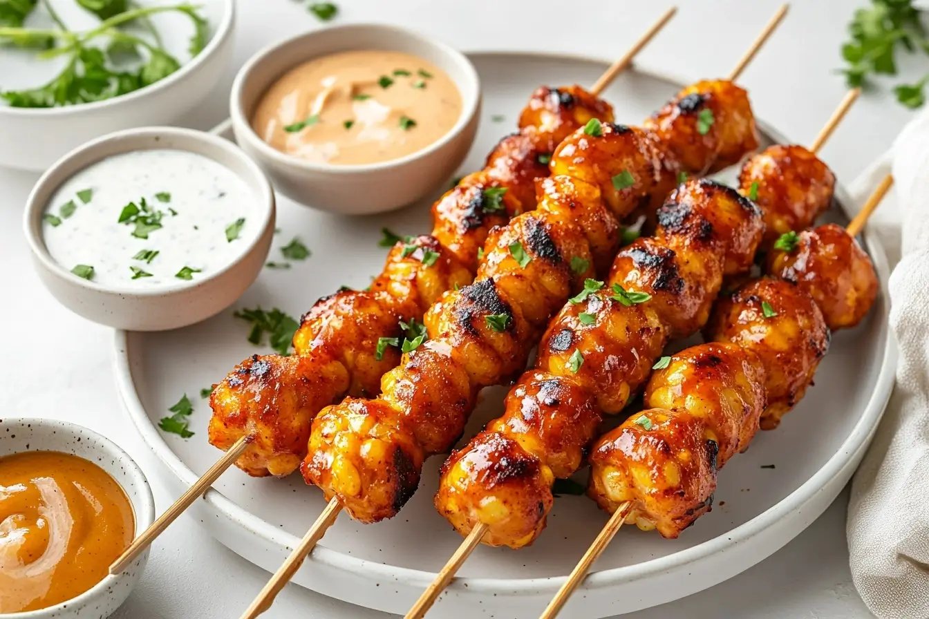 Mini Air Fryer Corn Dogs With Dips