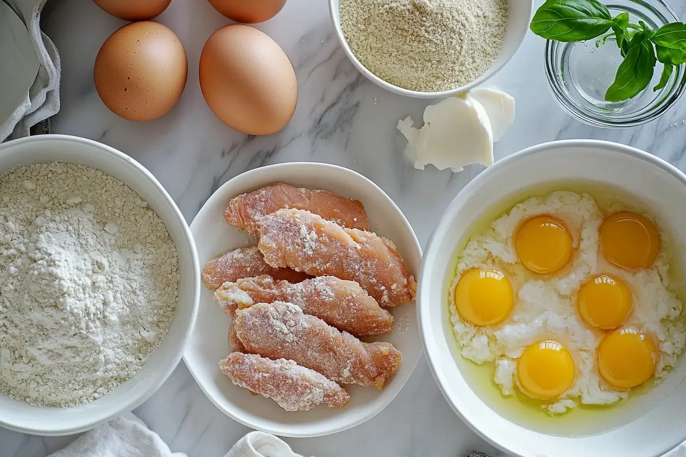 Preparing Air Fryer Chicken Cutlets Coating Process