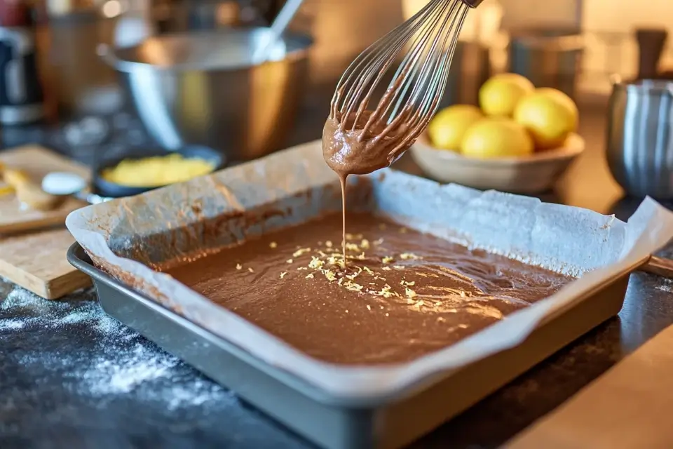 Preparing The Lemon Brownie Batter