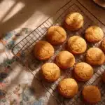 Sour cream cookies cooling on a wire rack